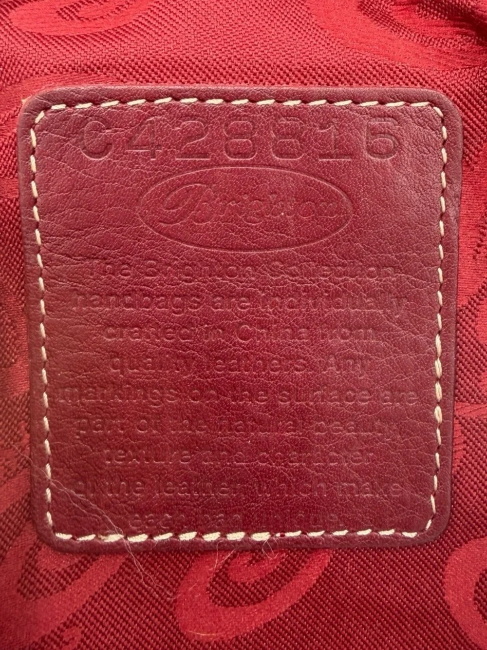 Brighton Red Croc Leather Heart Monogram Backpack Purse Charm Y2K Vintage